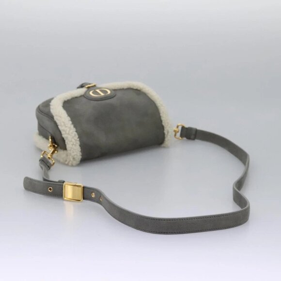 Christian Dior Shoulder Bag Suede Gray Gold Auth PP357AV - Picture 8 of 16